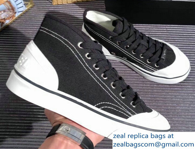 Chanel Logo High-Top Sneakers G34761 Fabric Black 2019