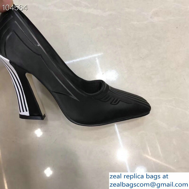 Fendi Heel 9.5cm FFreedom Square-toed Pumps Black 2019 - Click Image to Close