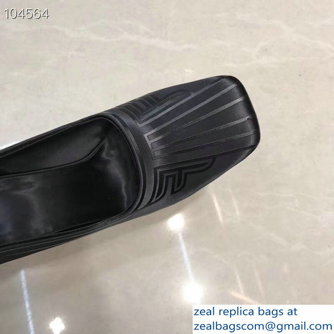 Fendi Heel 9.5cm FFreedom Square-toed Pumps Black 2019 - Click Image to Close