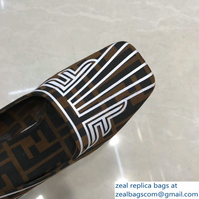Fendi Heel 9.5cm FFreedom Square-toed Pumps Brown 2019