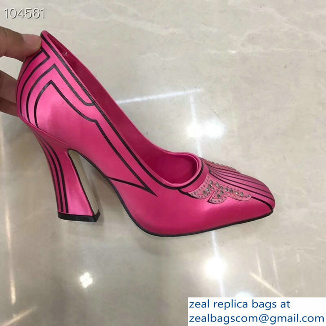 Fendi Heel 9.5cm FFreedom Square-toed Pumps Fuchsia 2019