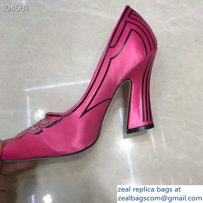 Fendi Heel 9.5cm FFreedom Square-toed Pumps Fuchsia 2019