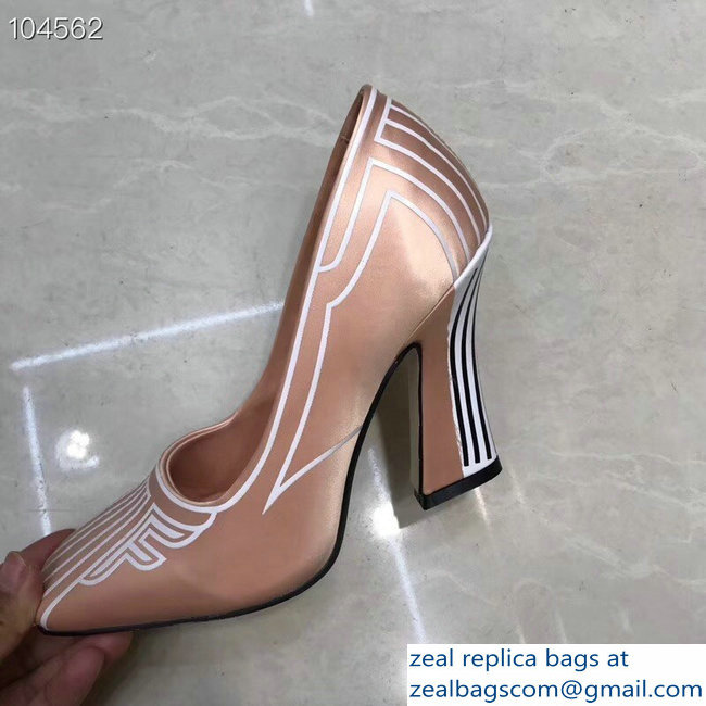 Fendi Heel 9.5cm FFreedom Square-toed Pumps Pink 2019