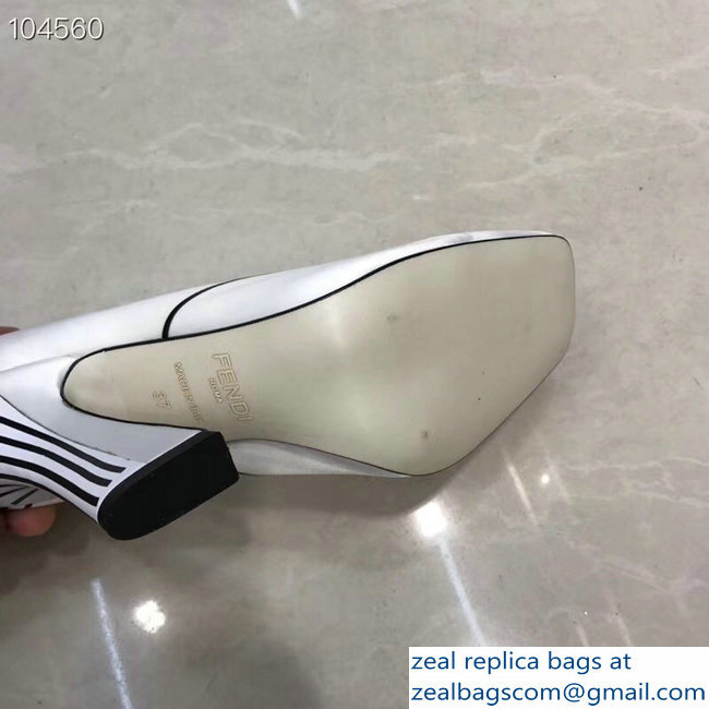 Fendi Heel 9.5cm FFreedom Square-toed Pumps White 2019 - Click Image to Close