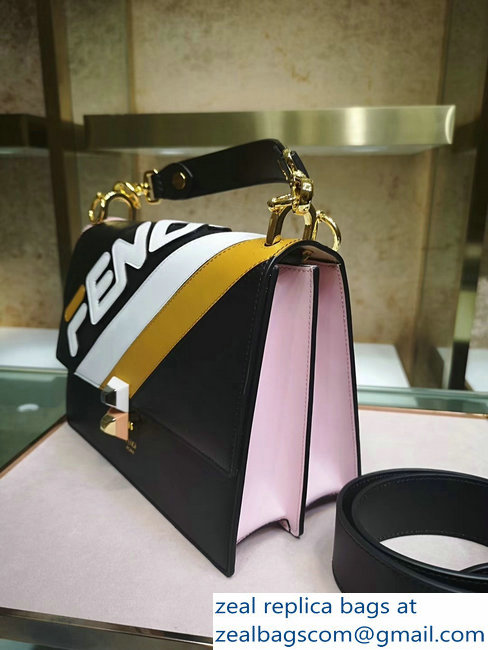 Fendi Kan I Mania Flap Top Handle Bag black/pink 2018