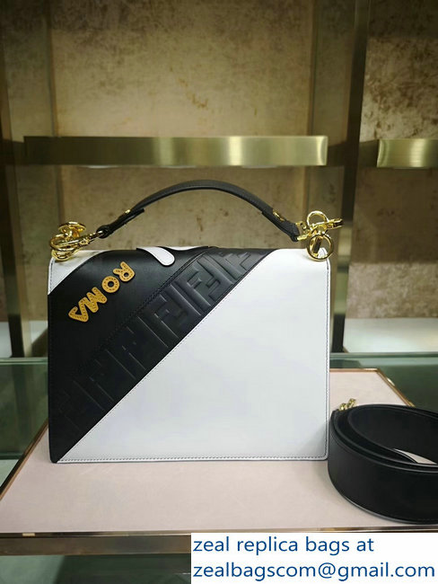 Fendi Kan I Mania Flap Top Handle Bag black/white 2018