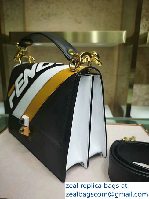 Fendi Kan I Mania Flap Top Handle Bag black/white 2018