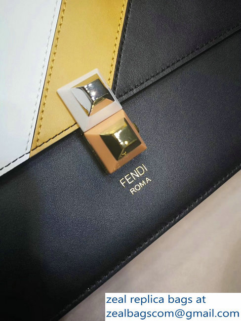 Fendi Kan I Mania Flap Top Handle Bag black/white 2018