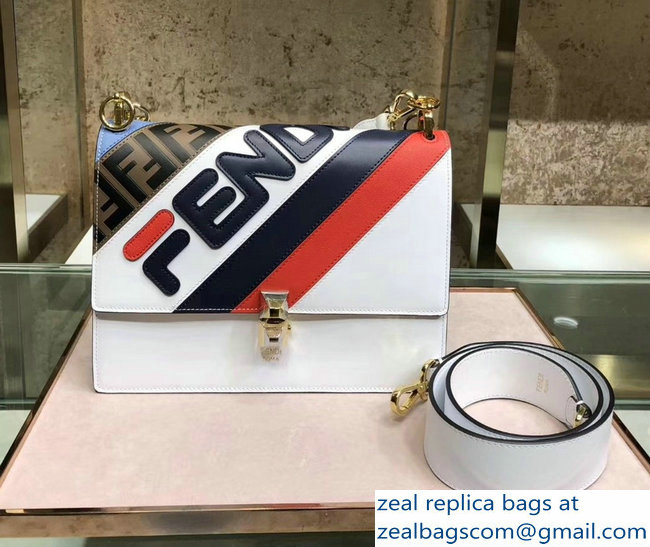 Fendi Kan I Mania Flap Top Handle Bag white/blue 2018 - Click Image to Close