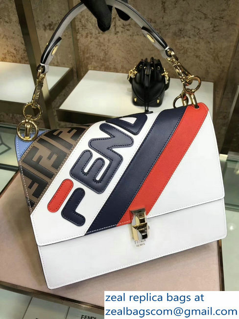 Fendi Kan I Mania Flap Top Handle Bag white/blue 2018 - Click Image to Close