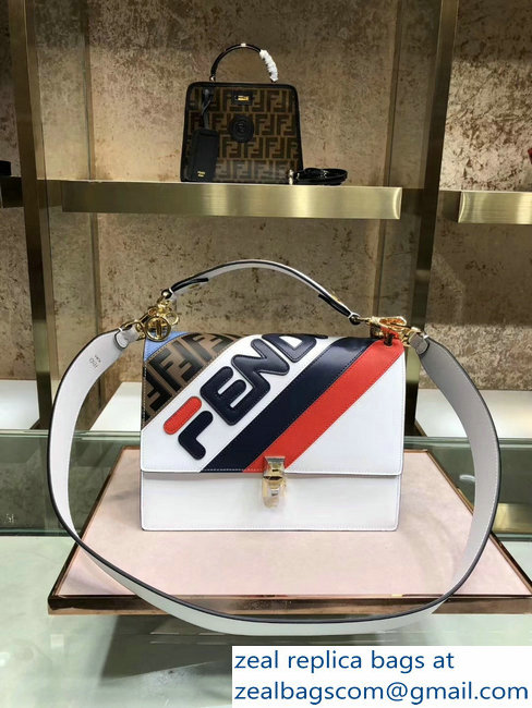 Fendi Kan I Mania Flap Top Handle Bag white/blue 2018 - Click Image to Close