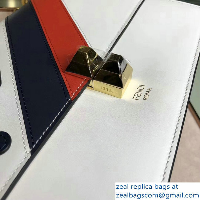 Fendi Kan I Mania Flap Top Handle Bag white/blue 2018