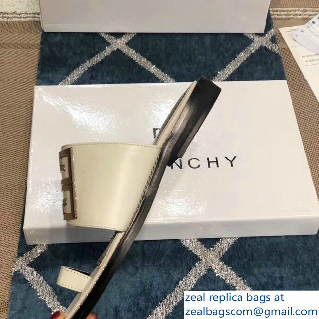 Givenchy 4G Logo Chain Around Flat Sandals White 2019