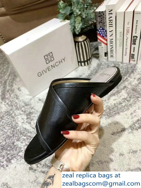 Givenchy Crossover Logo Flat Sandals Black 2019