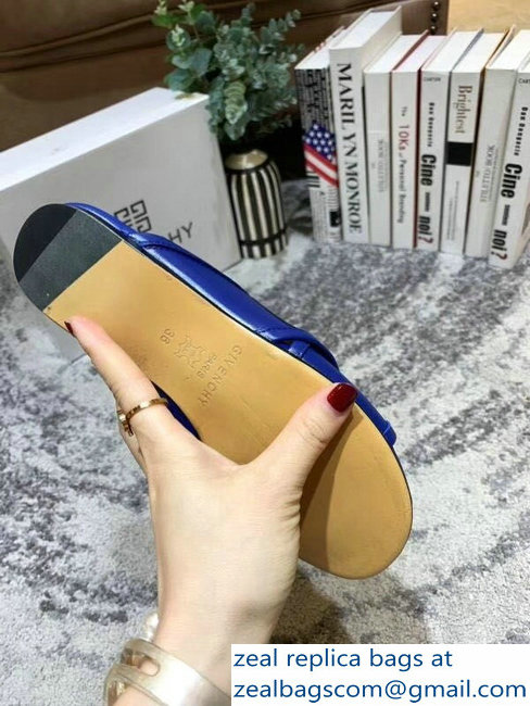 Givenchy Crossover Logo Flat Sandals Blue 2019