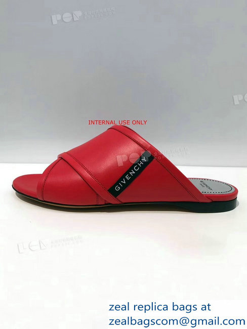 Givenchy Crossover Logo Flat Sandals Red 2019