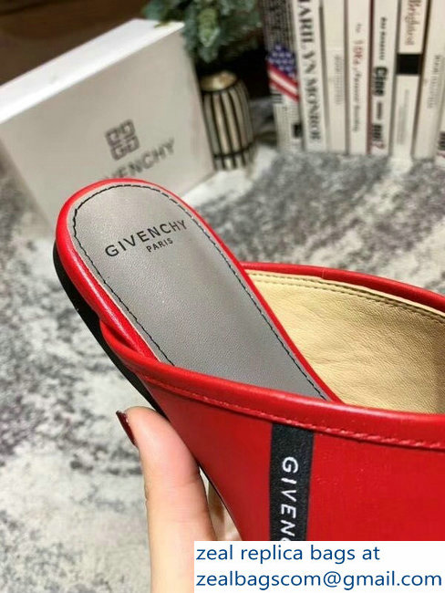 Givenchy Crossover Logo Flat Sandals Red 2019