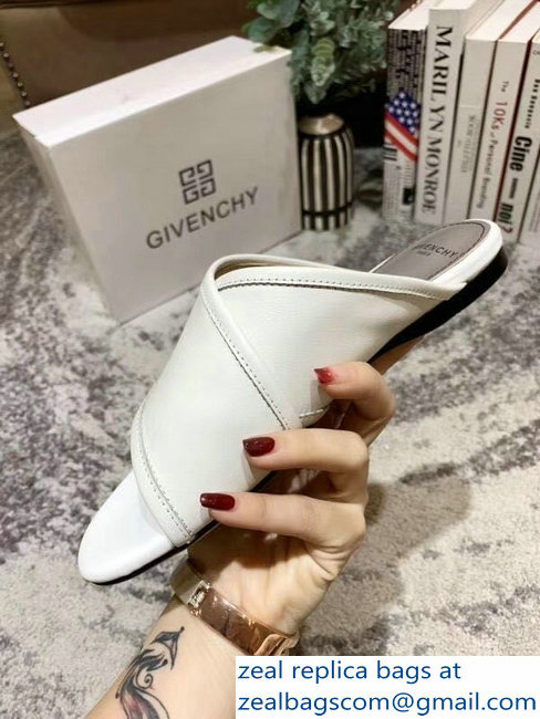 Givenchy Crossover Logo Flat Sandals White 2019 - Click Image to Close