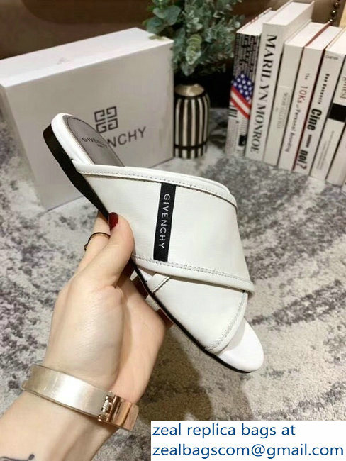 Givenchy Crossover Logo Flat Sandals White 2019