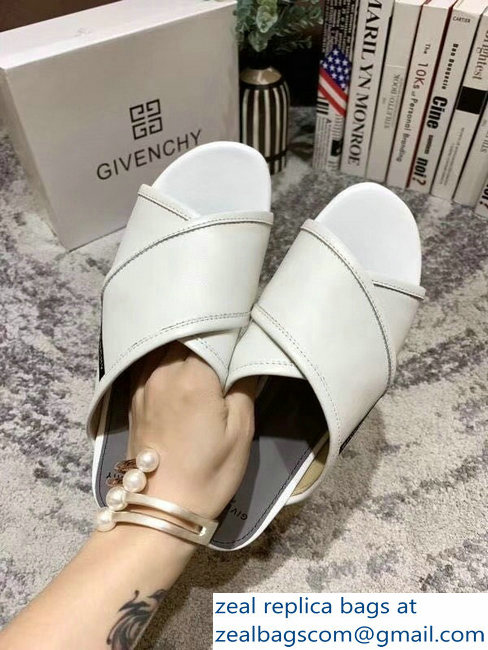Givenchy Crossover Logo Flat Sandals White 2019