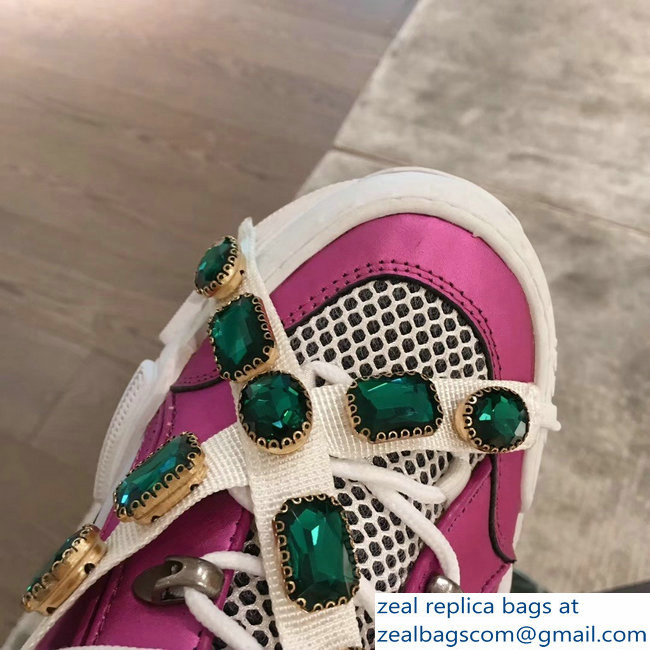 Gucci Flashtrek Sneakers Fuchsia with Removable Crystals 2019