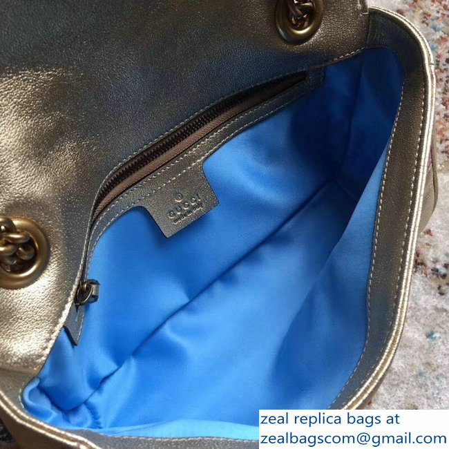Gucci GG Marmont Matelasse Chevron Shoulder Small Bag 443497 Metallic Gold 2019 - Click Image to Close