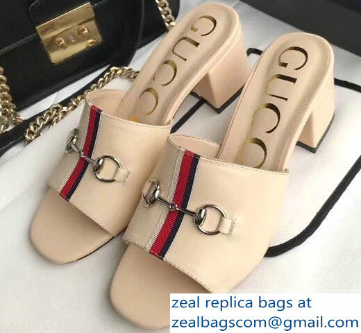 Gucci Horsebit and Sylvie Web Heel Slides Nude 2019 - Click Image to Close