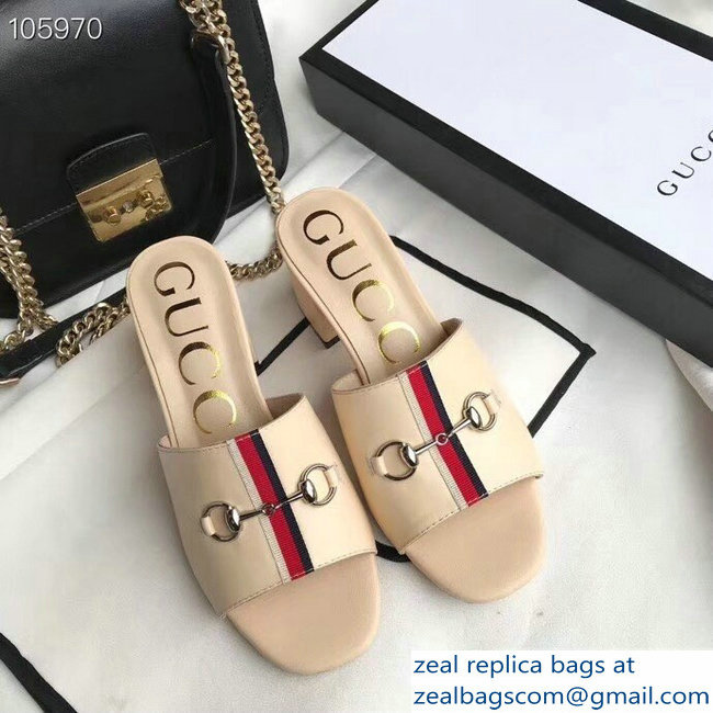 Gucci Horsebit and Sylvie Web Heel Slides Nude 2019