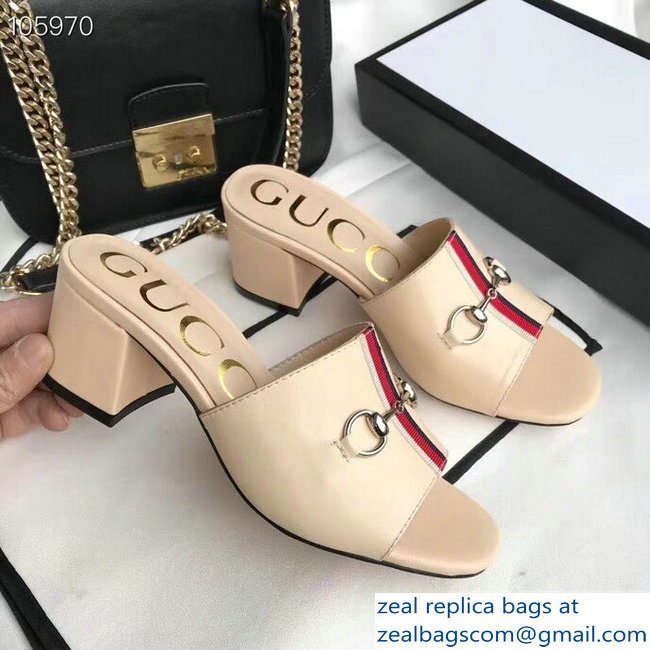 Gucci Horsebit and Sylvie Web Heel Slides Nude 2019