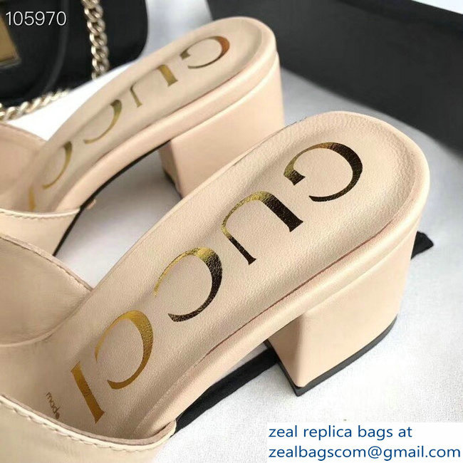 Gucci Horsebit and Sylvie Web Heel Slides Nude 2019