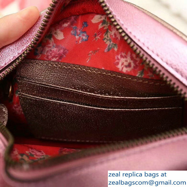 Gucci Laminated Leather Small Bag 510388 Metallic Pink/Green 2019