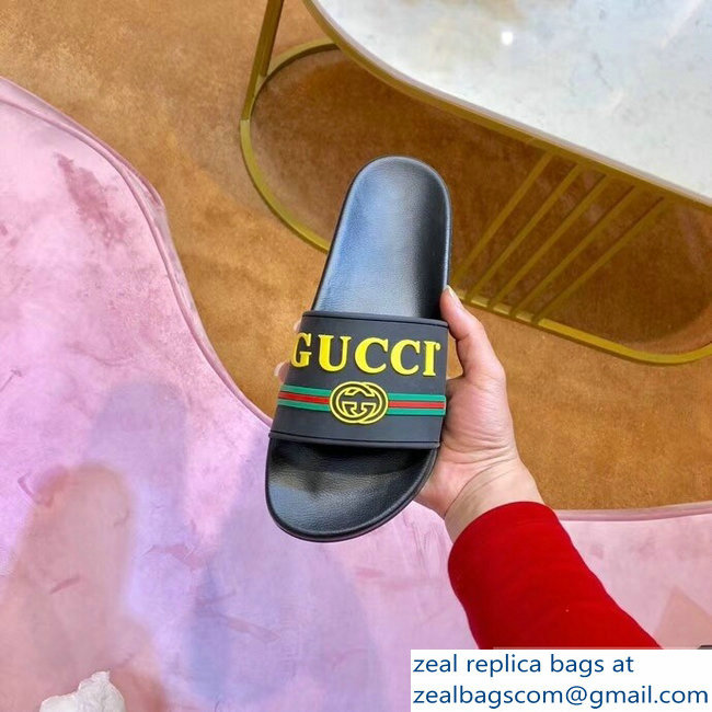 Gucci Yellow Logo and Web GG Slides 2019