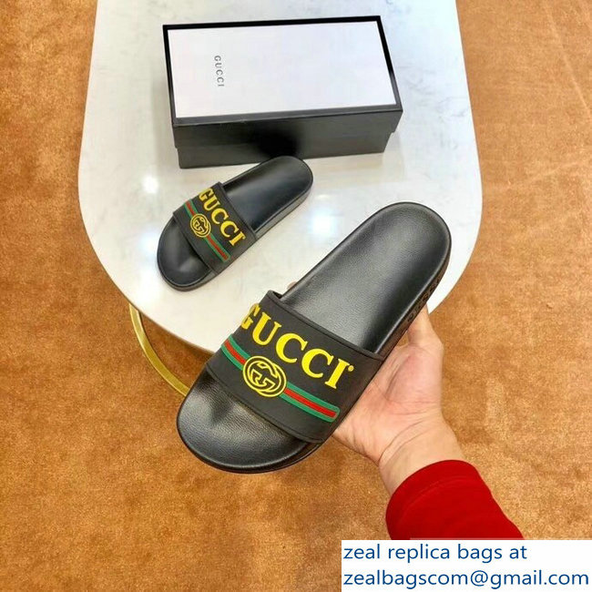Gucci Yellow Logo and Web GG Slides 2019