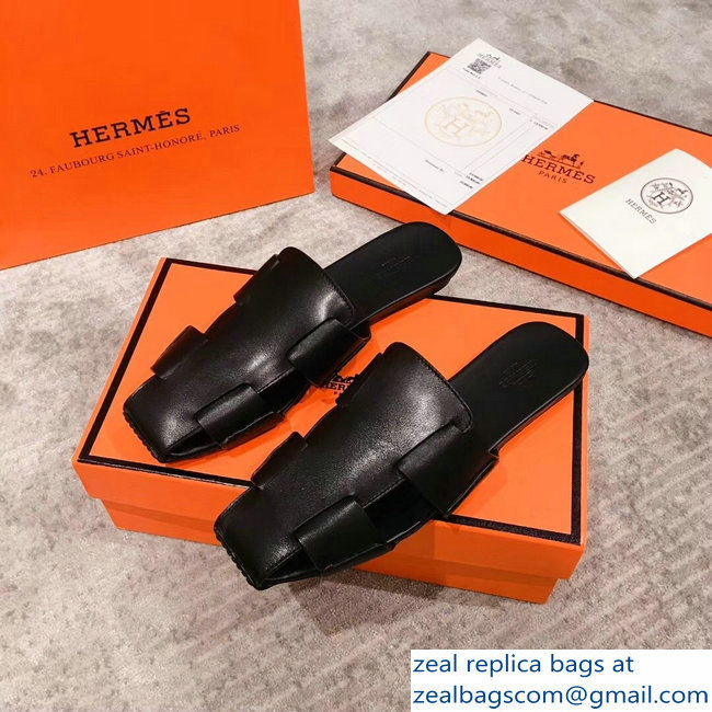 Hermes Calfskin Ruse Mules Black 2019