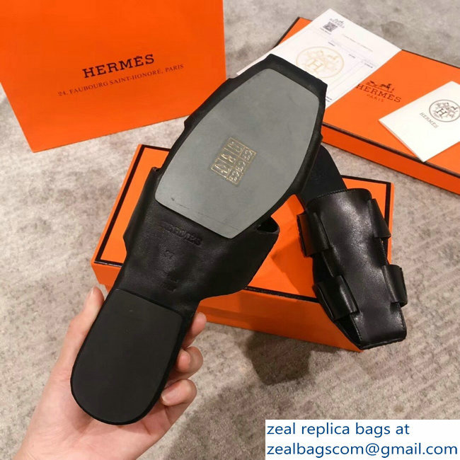 Hermes Calfskin Ruse Mules Black 2019