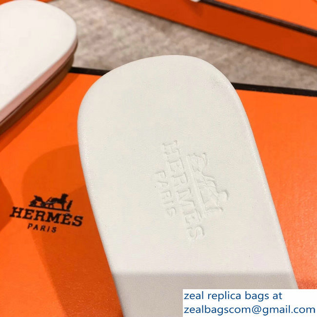 Hermes Calfskin Ruse Mules White 2019 - Click Image to Close