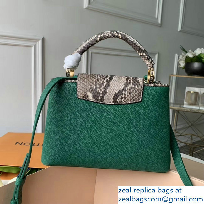 Louis Vuitton Capucines BB Bag Python Handle and Flap N95384 Louxor Green