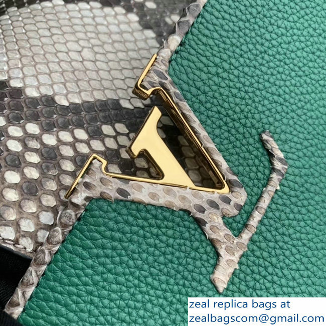 Louis Vuitton Capucines BB Bag Python Handle and Flap N95384 Louxor Green