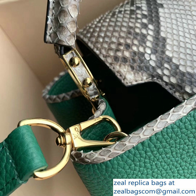 Louis Vuitton Capucines BB Bag Python Handle and Flap N95384 Louxor Green - Click Image to Close