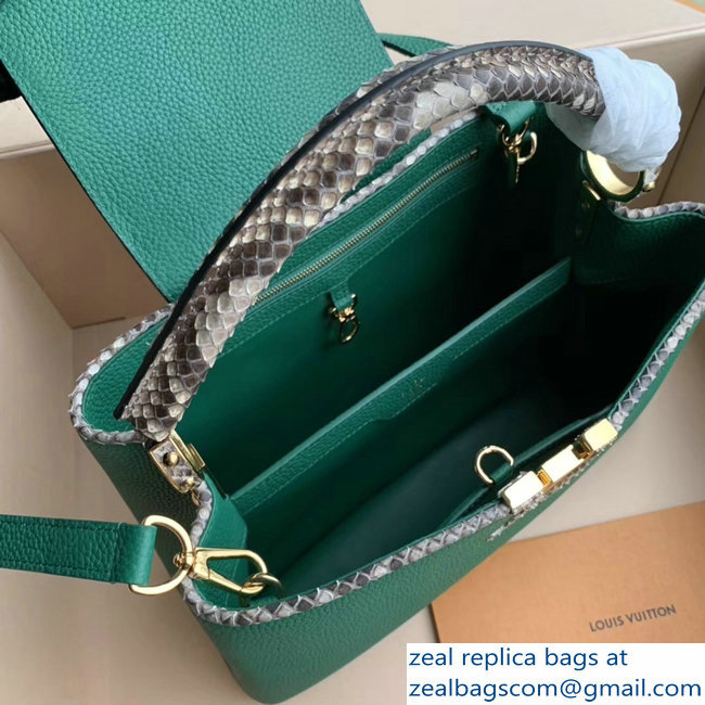 Louis Vuitton Capucines BB Bag Python Handle and Flap N95384 Louxor Green - Click Image to Close
