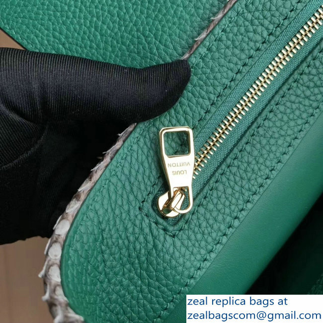 Louis Vuitton Capucines BB Bag Python Handle and Flap N95384 Louxor Green - Click Image to Close