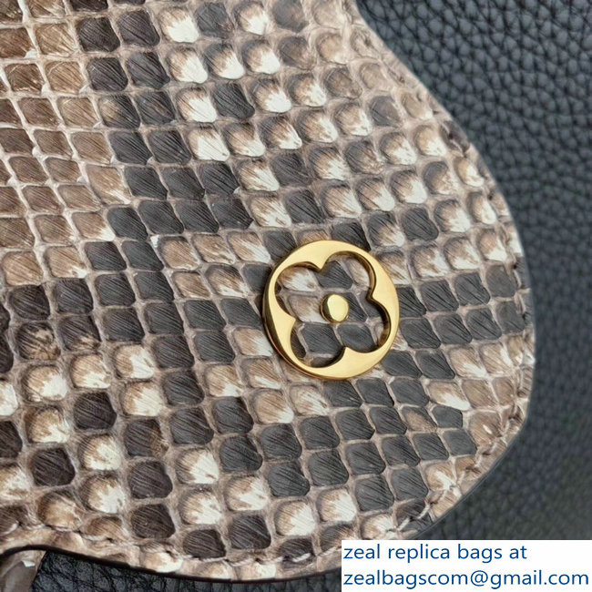 Louis Vuitton Capucines BB Bag Python Handle and Flap N95509 Black