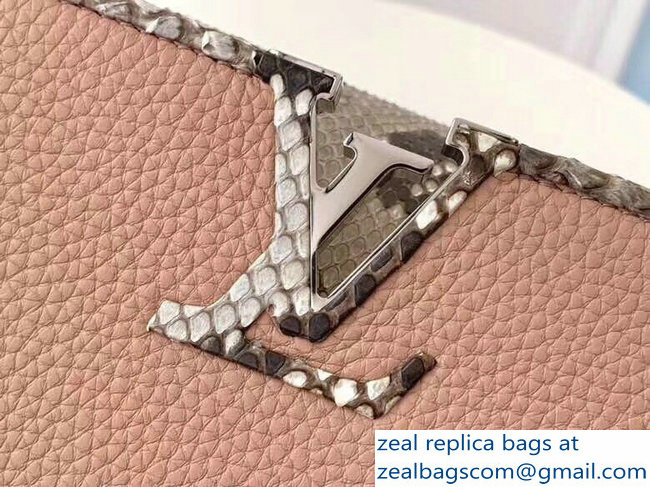 Louis Vuitton Capucines BB Bag Python Handle and Flap Nude Pink