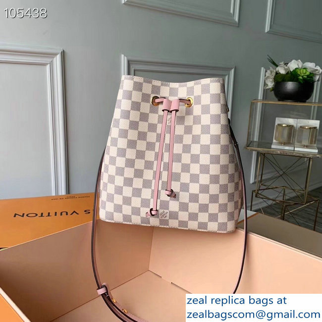 Louis Vuitton Damier Azur Canvas NeoNoe Bucket Bag N40151 Pink