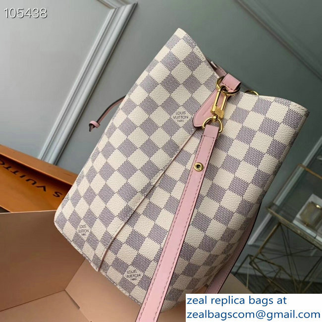 Louis Vuitton Damier Azur Canvas NeoNoe Bucket Bag N40151 Pink - Click Image to Close