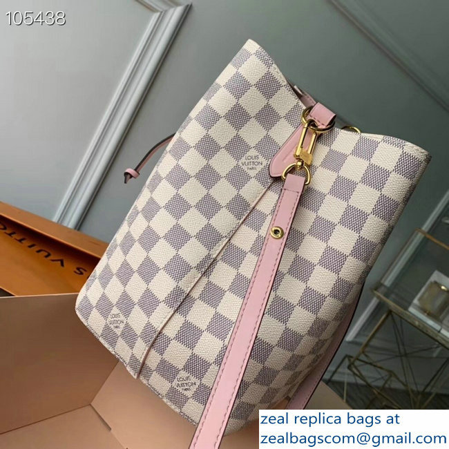 Louis Vuitton Damier Azur Canvas NeoNoe Bucket Bag N40151 Pink