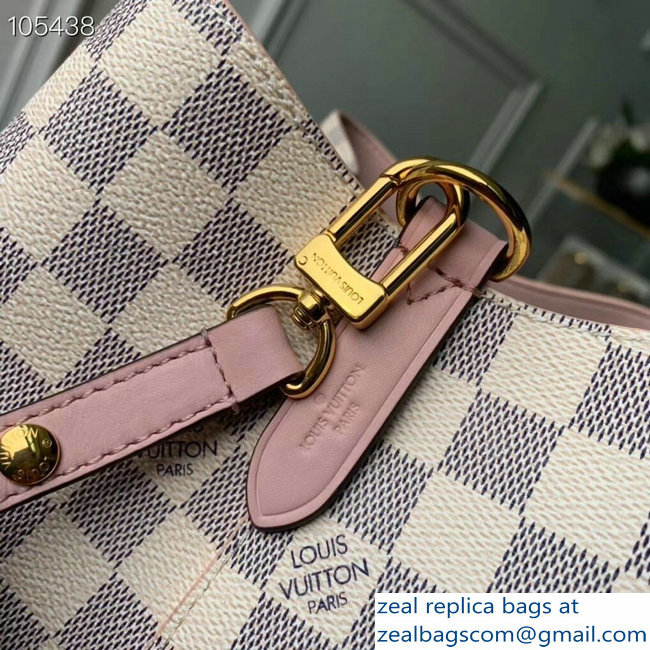 Louis Vuitton Damier Azur Canvas NeoNoe Bucket Bag N40151 Pink - Click Image to Close