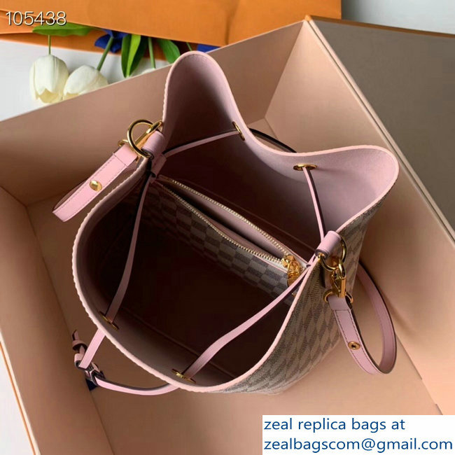 Louis Vuitton Damier Azur Canvas NeoNoe Bucket Bag N40151 Pink - Click Image to Close