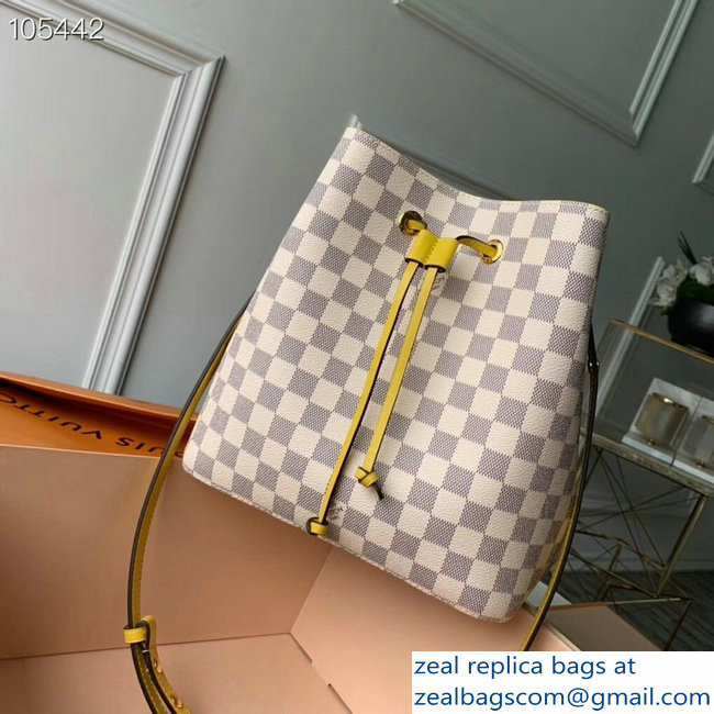 Louis Vuitton Damier Azur Canvas NeoNoe Bucket Bag N40151 Yellow - Click Image to Close