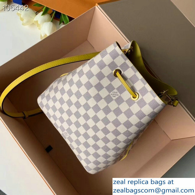 Louis Vuitton Damier Azur Canvas NeoNoe Bucket Bag N40151 Yellow